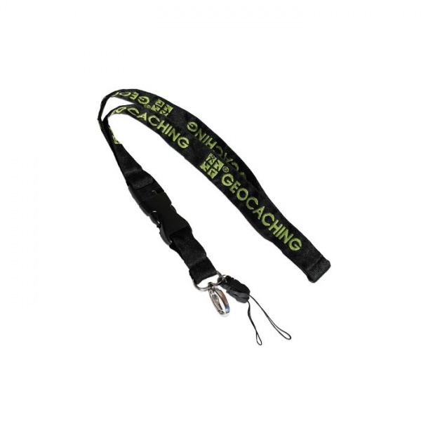 Official Groundspeak Standard Black/Green GC Woven Lanyard