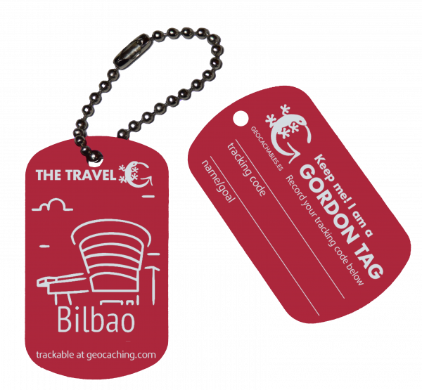 Geocachables Trackable Travel Tag-Bilbao