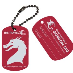 Geocachables Trackable Travel Tag-Dragon