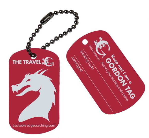 Geocachables Trackable Travel Tag-Dragon
