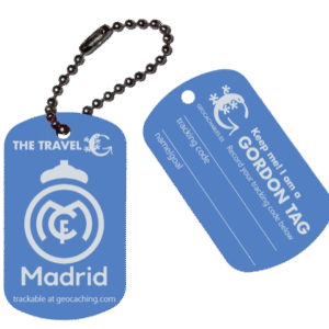 Geocachables Trackable Travel Tag-Madrid