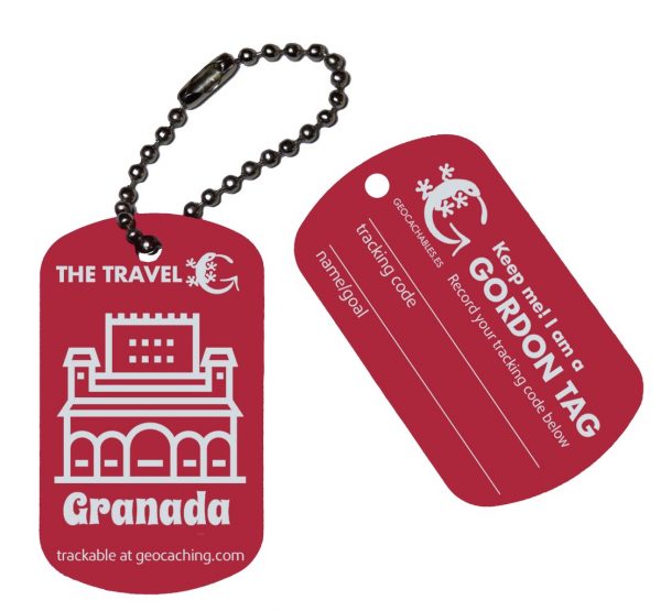Geocachables Trackable Travel Tag-Granada