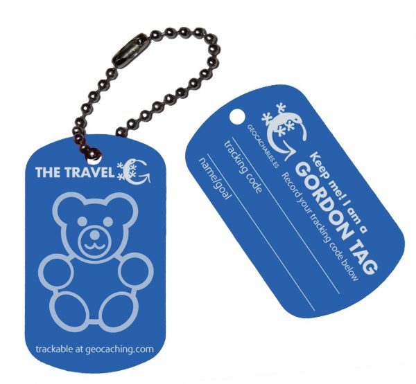 Geocachables Trackable Travel Tag-Teddy