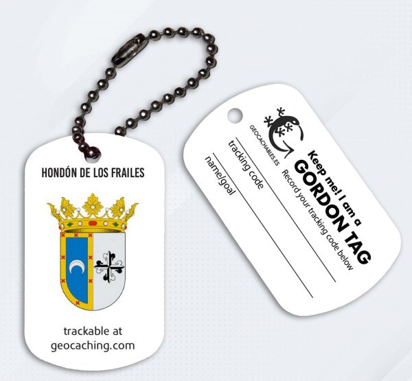 Geocachables Trackable Travel Tag-Hondon de los Frailes white