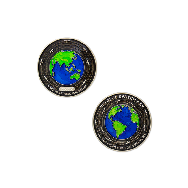Geocaching Official Product - 2023 Big Blue Switch Day Geocoin